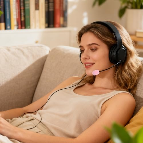 10 Pcs Pink Microphone Windscreen Covers Foam High Density Headset Mic Foam Cover High Density Lapel Headset Microphone Windscreen