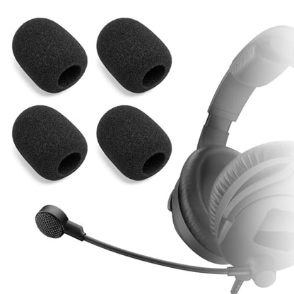 4 Pcs Mic Cover Compatible with Sennheiser HD 500 BAM Microphone, HMD300, HMD26, HME26, HMD27, HMDC27, HME27, HMD46, HME46, 556955 SPARE MICROPHONE BOOM, Replacement Foam Mic Windshields