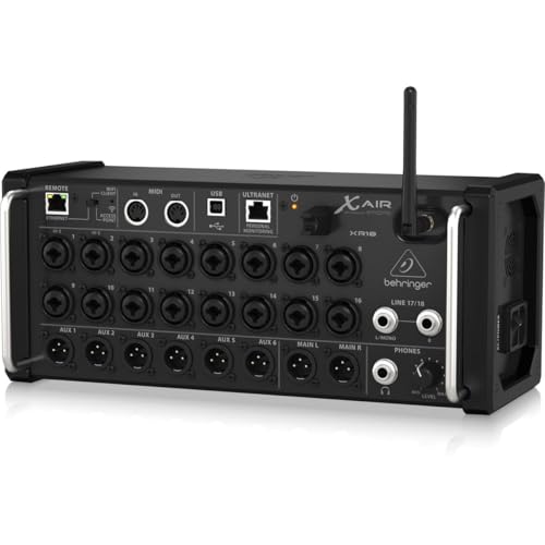 Behringer X AIR XR18 18-Channel, 12-Bus Digital Mixer for iPad/Android Tablets with 16 Programmable Midas Preamps, Integrated Wifi Module and Multi-Channel USB Audio Interface
