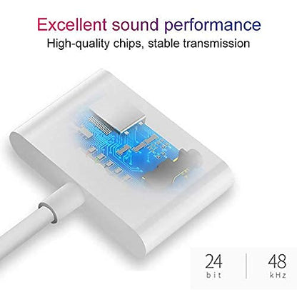 [Apple MFi Certified] Dual 2in1 Lightning Headphone Audio & Charger Adapter Splitter for iPad,2 Pack iPhone Headphone Adapter for iPhone 14/13/ 12/11/ XS/XS Max/XR/X/ 8/8plus/7/7 Plus/iPad