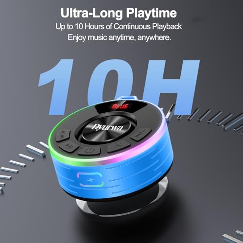 Bluetooth Shower Speaker, IPX7 Waterproof Shower Speaker Loud Clear Sound with Suction Cup, Digital Display/RGB Lights, Built-in Mic, 10H Playtime, Bathroom Speaker for Outdoor/Pool/Beach/Party/Gift. - color: A-Light Blue