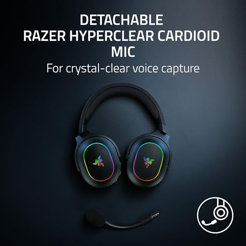 Razer Barracuda X Chroma Wireless Gaming Headset, 2.4 Ghz, Black | Bluetooth, Lightweight, Chroma RGB, 40mm Drivers, Cardioid Mic, 70 Hr Battery, for PC, Mac, PS5, Switch 2, Smartphone - color: Black