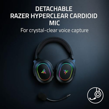 Razer Barracuda X Chroma Wireless Gaming Headset, 2.4 Ghz, Black | Bluetooth, Lightweight, Chroma RGB, 40mm Drivers, Cardioid Mic, 70 Hr Battery, for PC, Mac, PS5, Switch 2, Smartphone - color: Black