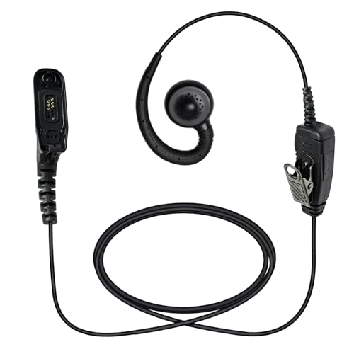 One Wire C Shape Mic Ear Piece Radio apx6000 xpr 7550e APX 4000 Swivel Earpiece Over-Ear Headset with Mic for Motorola APX XPR Series Walkie Talkies APX6000 APX7000 APX8000 XPR7550E XPR6550 XPR6350