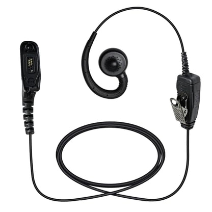 One Wire C Shape Mic Ear Piece Radio apx6000 xpr 7550e APX 4000 Swivel Earpiece Over-Ear Headset with Mic for Motorola APX XPR Series Walkie Talkies APX6000 APX7000 APX8000 XPR7550E XPR6550 XPR6350