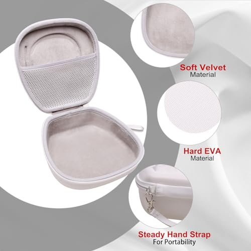 Case for Logitech H390/H391/Zone 301/H111/H570e Wired Headset White | Hard Carrying Travel Wired Headset Case for Logitech H390/H391/Zone 301/H111/H570e & JIAMQISHI/Poly Blackwire 3220/AOC - color: White