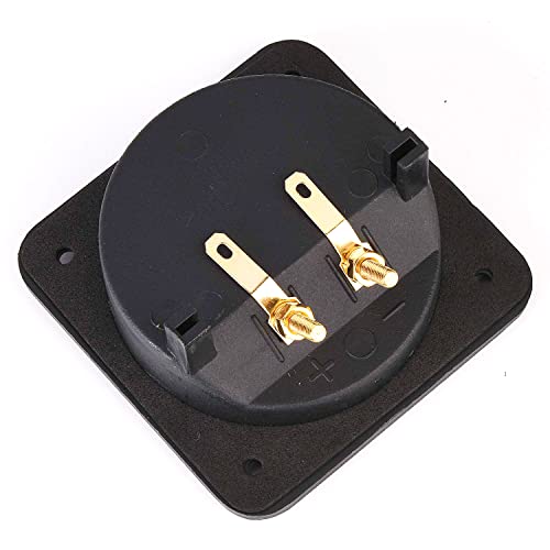 2Pcs 3.1" Square Speaker Box Terminal Cup, Binding Post Connectors | 3.1 Inch, Square 2-Way Speaker Box Terminal Cup Binding Post, Subwoofer box spring-loaded Terminal Plates