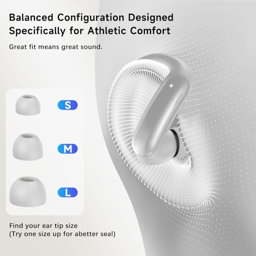 Wireless Ear Buds,Bluetooth Headphones with ENC Noise Cancelling,50H Playtime Earphones with LED Power Display,IPX4 Waterproof in-Ear Earbuds for Sports/Workout,Smartphone Laptop(Silver Gray) - color: Silver Gray