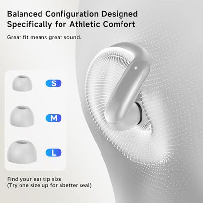 Wireless Ear Buds,Bluetooth Headphones with ENC Noise Cancelling,50H Playtime Earphones with LED Power Display,IPX4 Waterproof in-Ear Earbuds for Sports/Workout,Smartphone Laptop(Silver Gray) - color: Silver Gray
