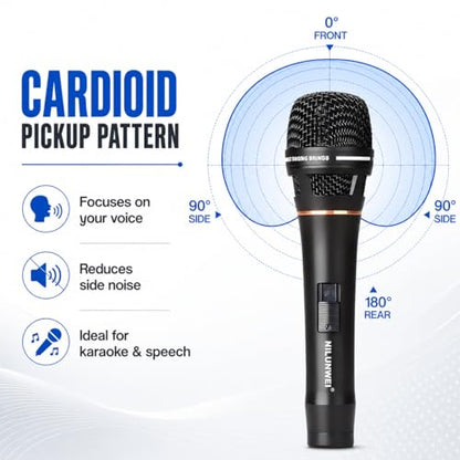 YS-36D Dynamic Microphone - Premium Vocal Microphone, cardioid directional wired microphone, with 14 foot XLR to 1/4 inch audio cable, desktop tripod, extension rod, microphone storage bag (Black) - color: black out