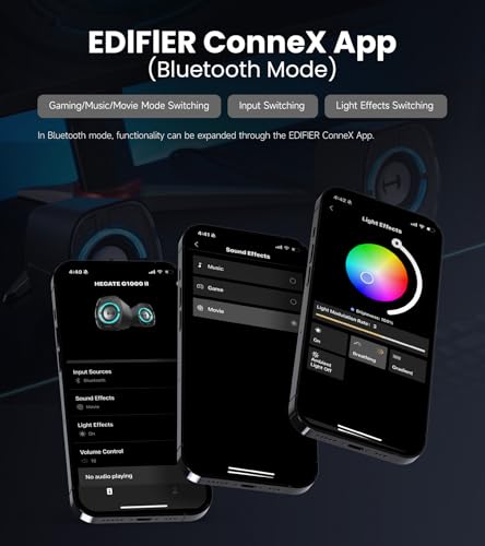Edifier G1000 II Desktop Computer Speakers for Gaming, 2.5" Full-Range Driver & Enhanced Bass, Bluetooth 5.4 USB-C AUX, 9 Dynamic RGB Lighting Modes for PC - Black | 2.5" Full-Range Driver & Enhanced Bass, Bluetooth 5.4, 9 Dynamic RGB Lighting Modes for P