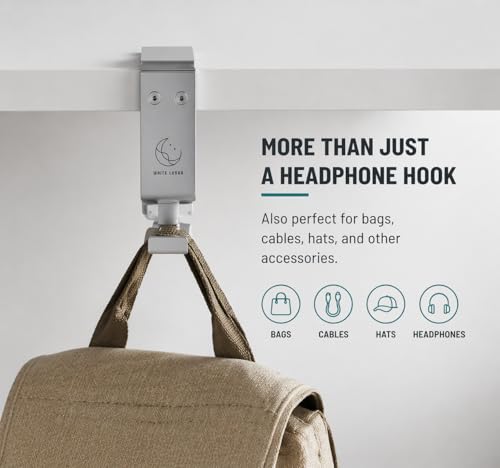 Under Desk Headphone Hanger, Foldable Aluminum Headset Hook for Clean Desk Setup, Space Saving Clamp Mount for Gaming & Home Office