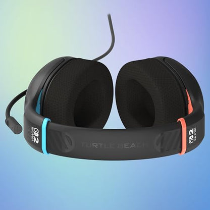 Turtle Beach Airlite Fit Wired Gaming Headset for Nintendo Switch 2, Lite | Works with Nintendo Switch OLED, Flip-to-Mute Mic, Comfortable Ear Cushions, 40mm Speakers, Lightweight, Charcoal Blue & Red - color: Charcoal Red/Blue