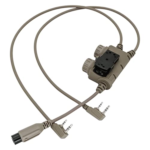 U94 Dual PTT 2 Pin K Plug for UV5R Tactical Headset w/7.0mm Jack | Tactical Headsets (Civilian),Waterproof ABS Build,Two Independent Buttons,Two-Way Control,Adjustable Clip