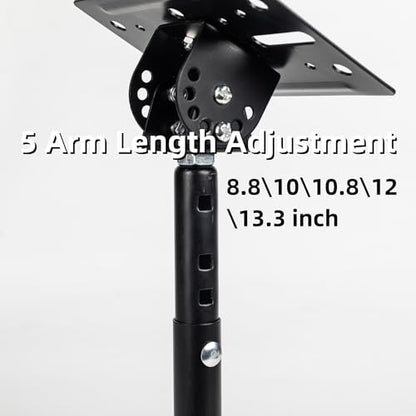 Universal Speaker Wall Ceiling Mounts, Heavy Duty Dual Black Bookshelf | Speaker Mounting Brackets, Support up to 80lb, Home Surround Sound System Holders and Stand, Adjustable Distance Swivel Tilt