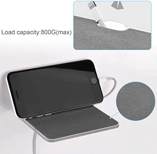 Floating Speaker Shelf - Small Wall Mount for Speakers, Webcams, Displays - Acrylic Shelf in Silky White & Transparent - color: Silky White & Transparent, size: Small