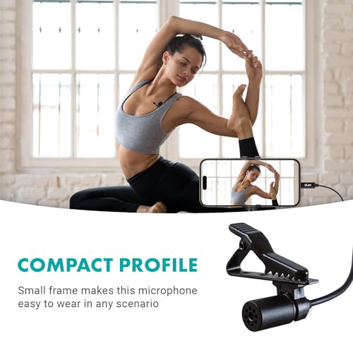 Movo uLav-L Digital Lavalier Omnidirectional Clip on Microphone with USB-C Connector Compatible with iPhone 15/16/17 and Up, iPad-Pro (20-Foot Cord) - style: Single Lav with 20-foot Cord