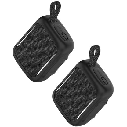2Pack Silicone Case Compatible with JBL GO5 Bluetooth Speaker Shockproof Protective Cover, Soft Anti-Scratch Sleeve (2Black) - color: 2Black