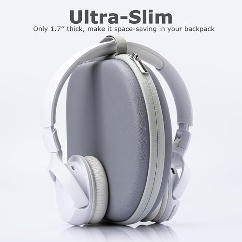 Ginsco Headphone Case Compatible with JBL Tune 510BT/520BT/500BT with Sony WH-CH520/510, Ultra-Slim Hard Shell Waterproof Headphone Case for On Ear Headphones (Gray White) - color: Gray White