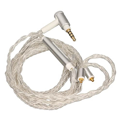 120cm Silver Plated 8 Core 3.5MM MMCX Earphone Cable with Microphone for Shure SE846 SE535 SE215 SE315 SE425, MAGAOSI K5 LZ A5 and Other Headphones