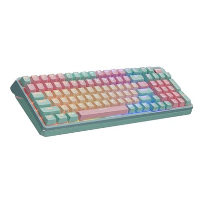 Cooler Master MK770 Macaron Wireless Mechanical RGB Gaming Keyboard, Kailh Box V2 Click White Switches, Gasket Structure, Hot-Swappable, Bluetooth|2.4GHz, Tactile 3-Way Dial, QWERTY (MK-770-MCKW1-US) - style: MK770 Macaron White