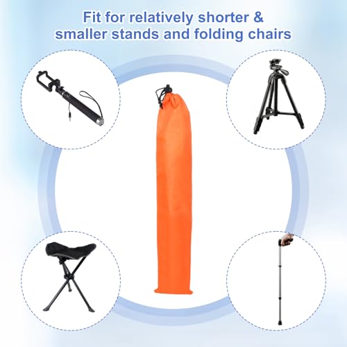 2 Pcs 24 x 5 Inch Tripod Monopod Case Bag, Oxford Cloth Foldable Tripod Carrying Case Bag with Drawstring, Fits Speaker/Light Stand/Studio/Outdoor/Travel/Camping, Orange - size: 24x5 Inch
