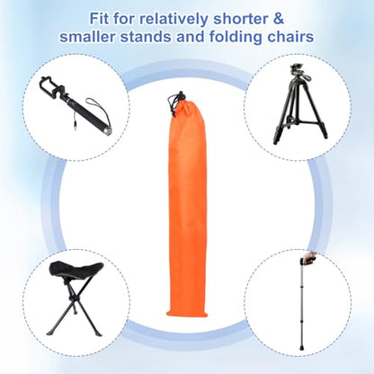 2 Pcs 24 x 5 Inch Tripod Monopod Case Bag, Oxford Cloth Foldable Tripod Carrying Case Bag with Drawstring, Fits Speaker/Light Stand/Studio/Outdoor/Travel/Camping, Orange - size: 24x5 Inch