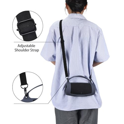Silicone Case Cover for JBL Charge 5 Wi-Fi/Charge 5 Portable Bluetooth Speaker Protective Sleeve Skin Travel Carrying Case Replacement with Shoulder Strap Wireless Speaker Accessories(Blue) - color: BLUE