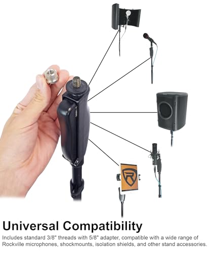 Rockville RVMIC4 V2 Pro Mic Stand Bundle with ROCKSHIELD 3 Isolation Shield