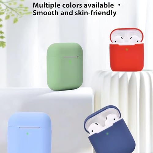 Shockproof Silicone Case Precise Fit Not Slip Design Lightweight Strong Cover Effect Resistant Cases for Earbud - color: Blue