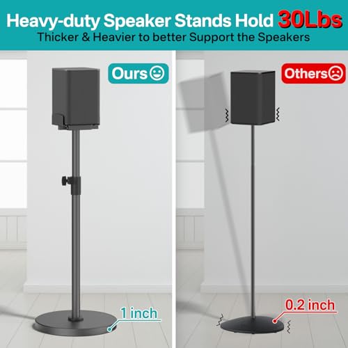 Heavy-Duty Speaker Stands Pair for LG Speaker Stands with LG Soundbar Mount - Height Adjustable Floor Speaker Stands for LG Surround Sound Speaker Stands SPQ8-S S95QR 578S1-S S78S2-S S65S3-S S55TR
