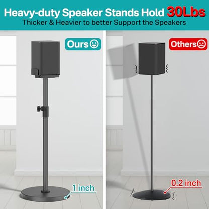 Heavy-Duty Speaker Stands Pair for LG Speaker Stands with LG Soundbar Mount - Height Adjustable Floor Speaker Stands for LG Surround Sound Speaker Stands SPQ8-S S95QR 578S1-S S78S2-S S65S3-S S55TR