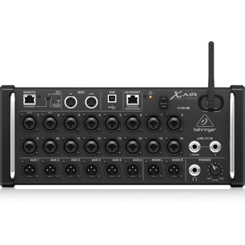 Behringer X AIR XR18 18-Channel, 12-Bus Digital Mixer for iPad/Android Tablets with 16 Programmable Midas Preamps, Integrated Wifi Module and Multi-Channel USB Audio Interface