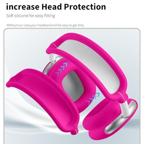 Maxjoy AirPods Max Case - Soft Silicone Ear Cups Cover, Ear Pad Case, Headband Cover - Anti-Scratch Protective Accessories for Apple AirPods Max Headphones, Rose Red - color: Rose Red