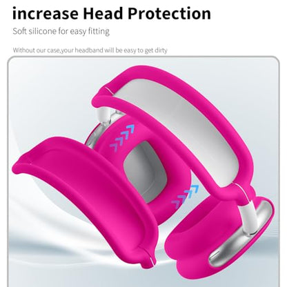 Maxjoy AirPods Max Case - Soft Silicone Ear Cups Cover, Ear Pad Case, Headband Cover - Anti-Scratch Protective Accessories for Apple AirPods Max Headphones, Rose Red - color: Rose Red