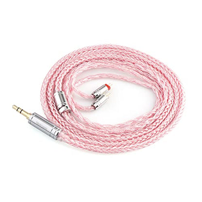 Linsoul Tripowin Zonie 16 Core SilverPlated IEM Cable, Recessed 2pin, 3.5mm - color: Pink