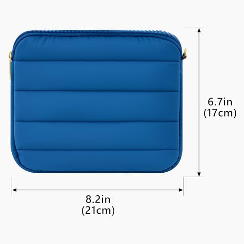 Geekria NOVA Headphones Puffy Pouch Compatible with JBL Tune 710BT, Sennheiser PXC 550 II, Bose QC Ultra, Soft Shell Replacement Protective Travel Carrying Bag with Cable Storage (Blue) - color: Blue