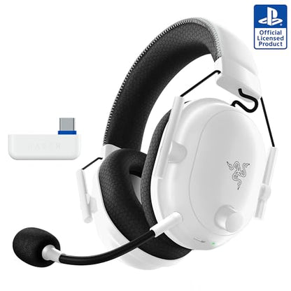 Razer BlackShark V2 Pro Wireless PlayStation Gaming Headset, White | 50mm Drivers, Super Wideband Mic, Noise Isolating Earcups, For PS5, Switch 2, PC, Mac, Bluetooth, USB, 70hr Battery - color: White, style: PlayStation