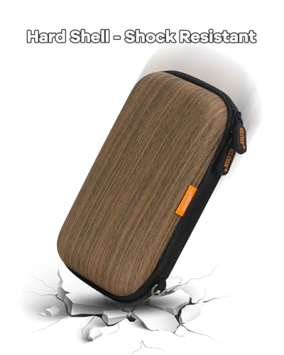 Shockproof Hard Drive Case for WD Samsung T9 Seagate, Travel Pouch | Vertical-Stripe Design, Fits WD Elements, My Passport, 1TB 2TB 4TB, External Drive Storage Bag - color: Stripe Dark Brown