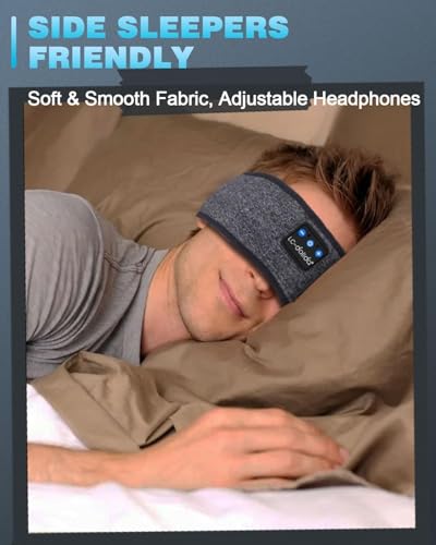 LC-dolida Sleep Headphones Bluetooth 5.4, Headband Headphones Earphones Wireless, Sleep Mask for Gifts,Workout,Jogging,Yoga(Greige) - color: Greige