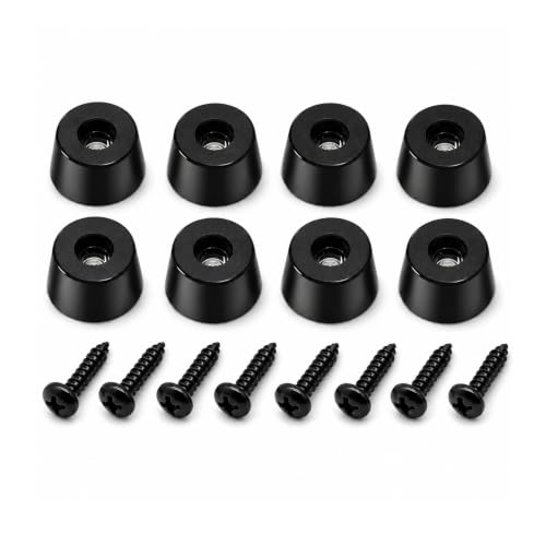Speaker Isolation Pads 8-Pack | Anti-Vibration Rubber Feet with Screws | Reduce Resonance & Protect Furniture | for Studio Monitors, Turntables, Guitar Amps, Speakers, Amplifiers