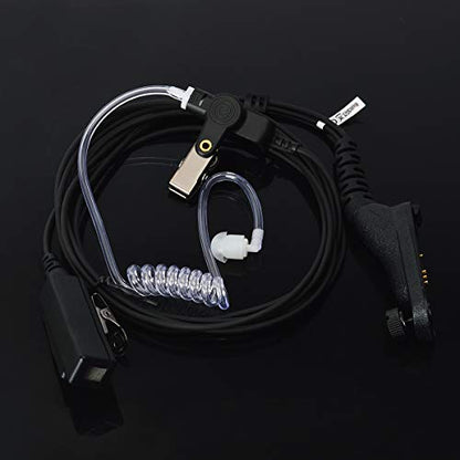 HYS Surveillance 2 Way Radio Earpiece Acoustic Coil Ear Tube Headset for Motorola XPR 6000 XPR6500 XPR6550 XPR 7000 XPR 7550 XiR-P8200 XiR-P8268 Walkie Talkie - color: Black