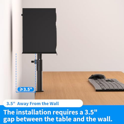 suptek Clamp-on Speaker Stand Desk Mount Set, Height Adjustment, Swivel, 9.6 x 8.8 inch Trays, Universal Audio Holders for Bookshelf Speakers, Elevated Sound, 2 Pack, Black, SDM001G - color: Black, size: Fixed Speaker Stands