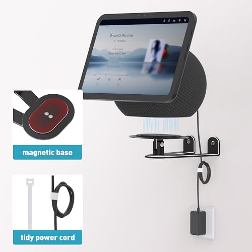 Wall Mount for Echo Show 11 & Show 8 2025, Swivel 360°, Black | Aluminum, Tilt 20~80°, Easy Install, Durable, Echo Show 11 Wall Mount for Kitchen, Adjustable Echo Show 11 Wall Mount - color: Black