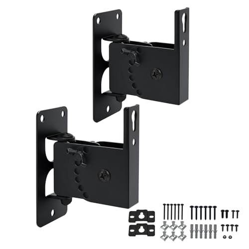 Speaker Wall Mount , Holds up to 30lbs，Swivel and Tilt, 2 Packs | All Metal Wall Speaker Mount for Small Speakers，Easy DIY Assembly, HD-618 ,Black - style: HD-618