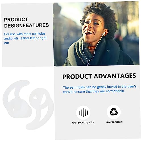 Vaguelly 1pair Gaming Earbuds Eartips Fin Earbud Tips for Fin Replacement Ear Mold Comfortable Silicone Earplugs Acoustic Tube Ergonomic Ear Model