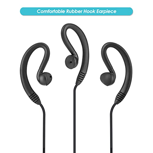 2-Pack Walkie Talkie Earpiece, 2.5mm/3.5mm 2-Pin Two Way Radio Headset with PTT Mic, Compatible with Motorola Two-Way Radios | Two Way Radio Earpiece with PTT