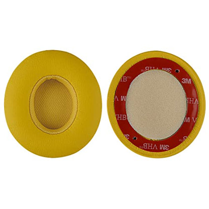 Beats Solo 3 Ear Pads Replacement, BUTIAO Soft Protein Leather Memory Foam Headphone Earpads Ear Cushions Pad for Beats by Dre Solo 3 Wireless & Solo 2 Wireless Over Ear Headsets (Yellow) - color: Yellow