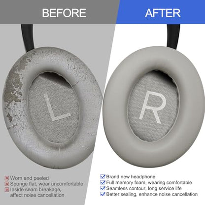 Noise Cancelling 700 Replacement Ear Pads, Upgrade Earpad Cushions for Bose NC 700 Headphones, with Soft Protein Leather (Sandstone Gray) - color: Sandstone Gray