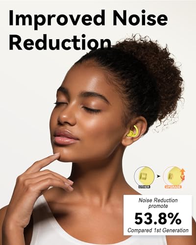 Ear Plugs for Sleeping, Noise Reduction Soft Silicone Earplugs | 2 Pairs Reusable Hearing Protection Earplugs for Noise Sensitivity,Sleep,Travel,Sound Reduction Noise Cancelling - Yellow - color: Yellow